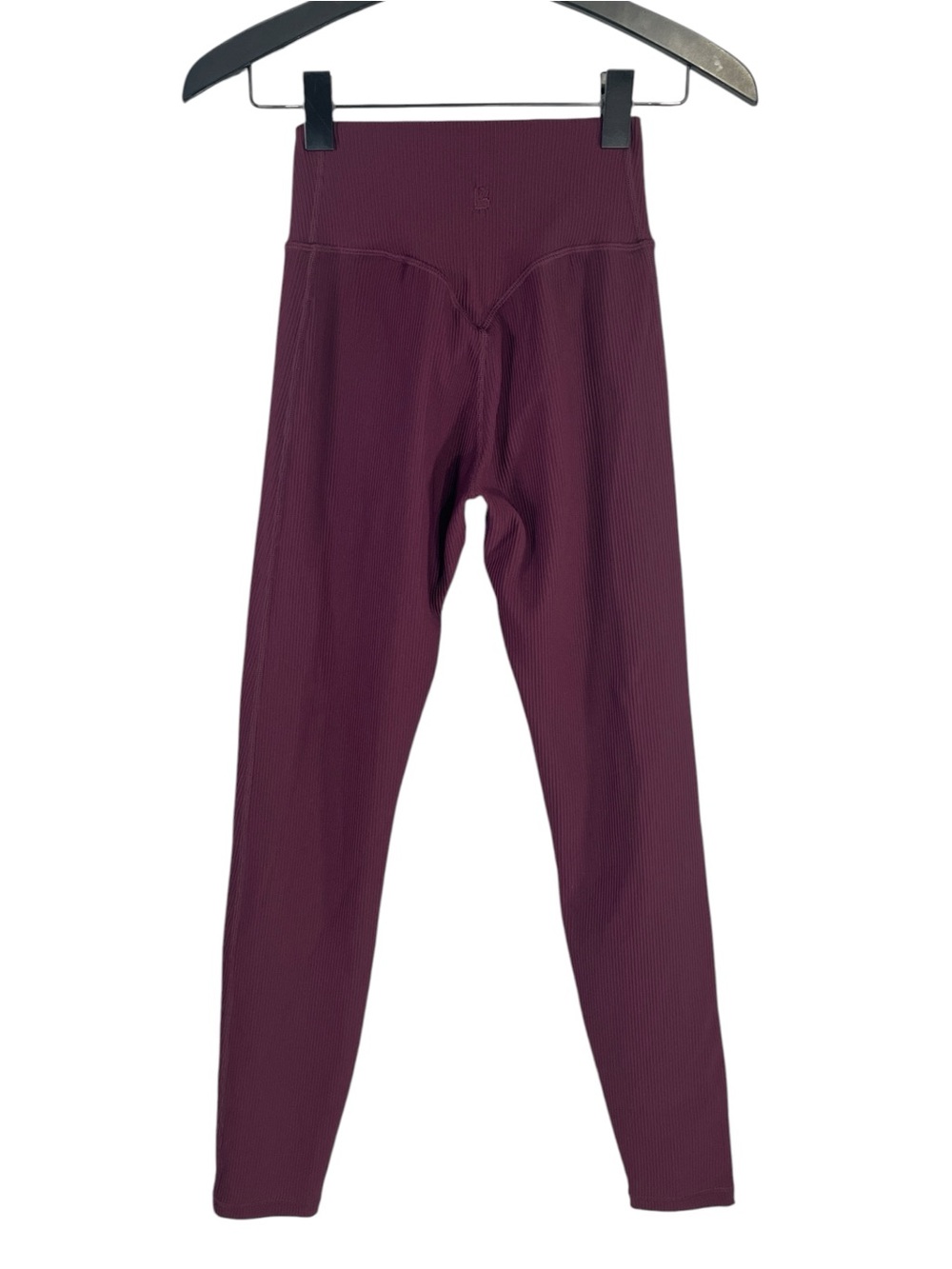 BuffBunny Collection Cross Waist Ribbed 7/8 Legging size Medium in Burgundy - Picture 4 of 6